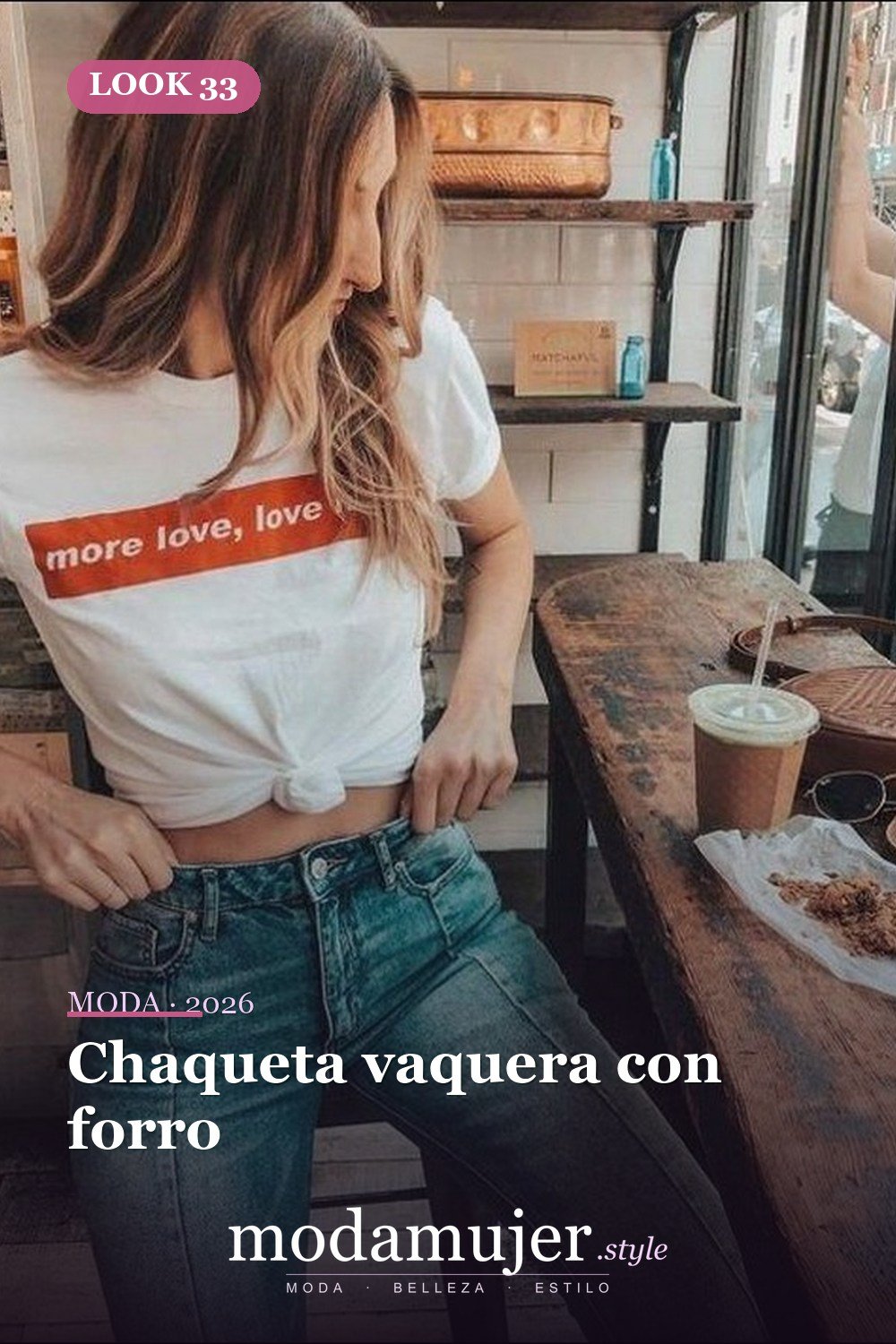 Chaqueta vaquera con forro — Más de 45 conjuntos de invierno para la escuela que te encantarán