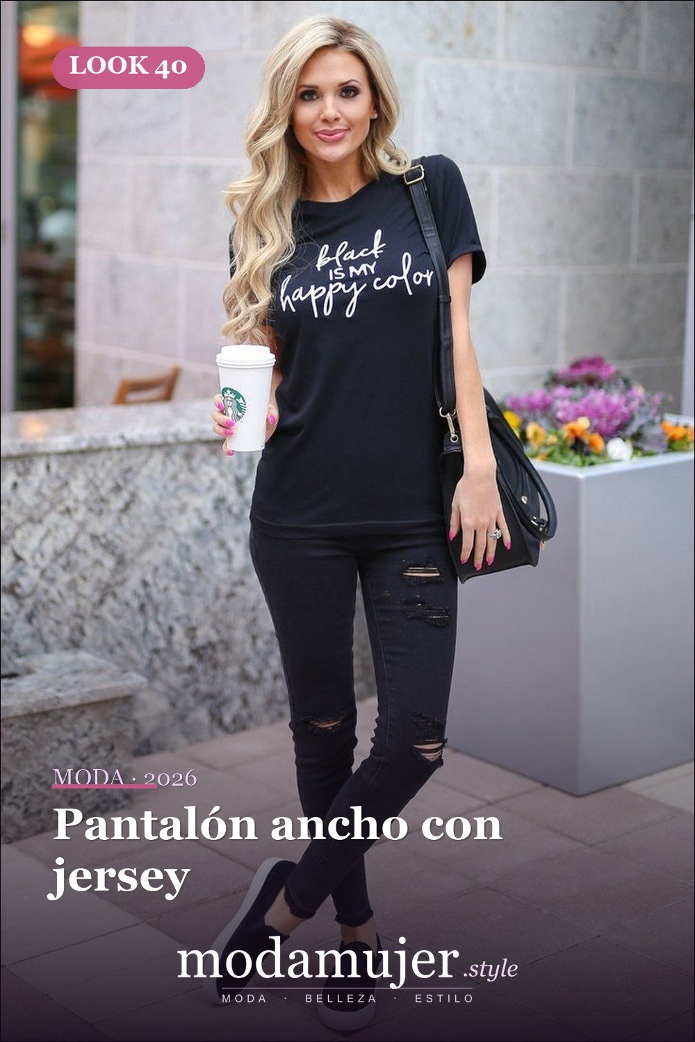 Pantalón ancho con jersey — Más de 45 conjuntos de invierno para la escuela que te encantarán