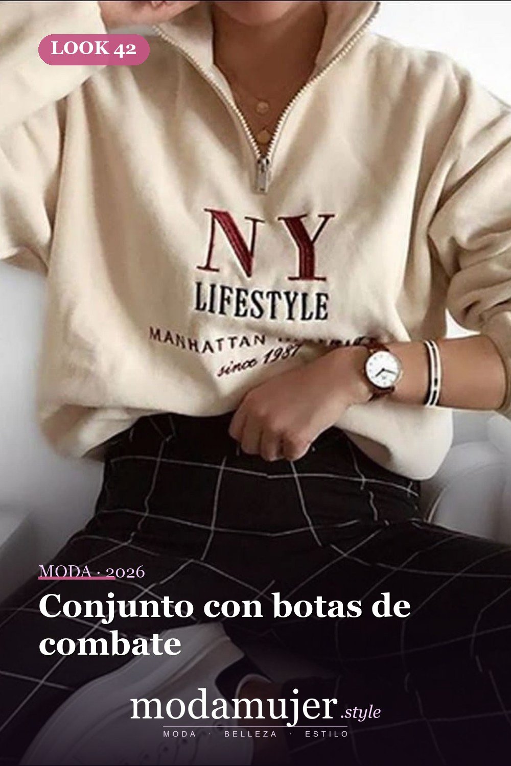 Conjunto con botas de combate — Más de 45 conjuntos de invierno para la escuela que te encantarán