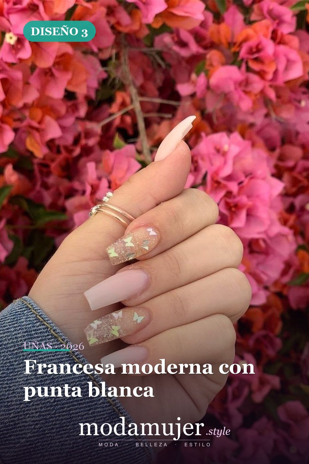 Francesa moderna con punta blanca — Más de 46 bonitos diseños de uñas de ataúd acrílico que debes probar