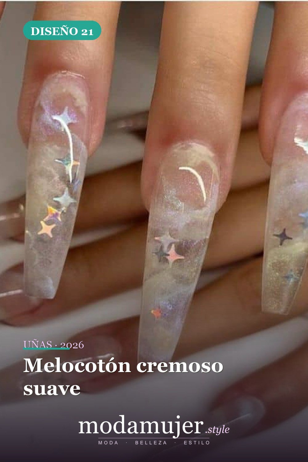 Melocotón cremoso suave — Más de 46 bonitos diseños de uñas de ataúd acrílico que debes probar