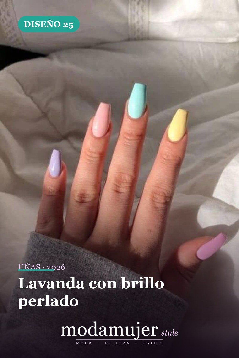 Lavanda con brillo perlado — Más de 46 bonitos diseños de uñas de ataúd acrílico que debes probar