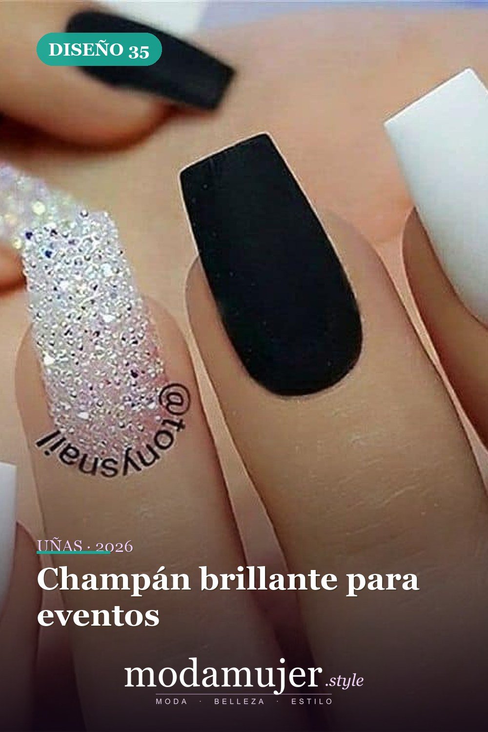 Champán brillante para eventos — Más de 46 bonitos diseños de uñas de ataúd acrílico que debes probar