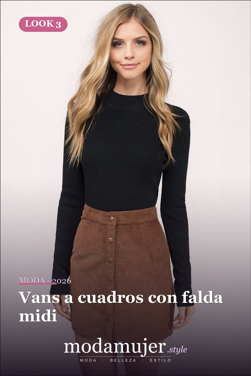 Vans a cuadros con falda midi — Más de 50 looks con Vans a cuadros: outfits casuales de otoño e invierno