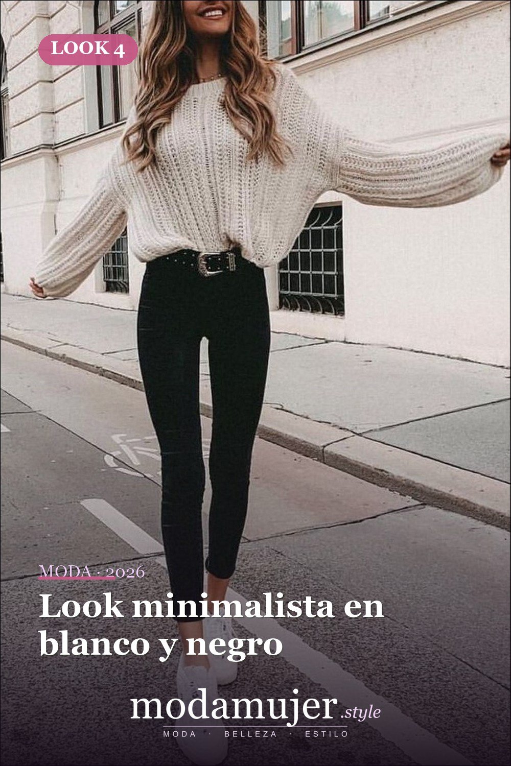 Look minimalista en blanco y negro — Más de 50 looks con Vans a cuadros: outfits casuales de otoño e invierno