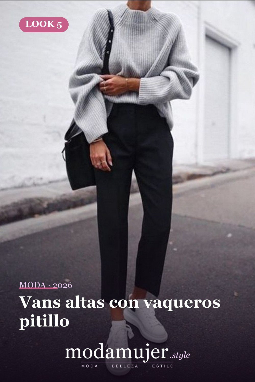 Vans altas con vaqueros pitillo — Más de 50 looks con Vans a cuadros: outfits casuales de otoño e invierno