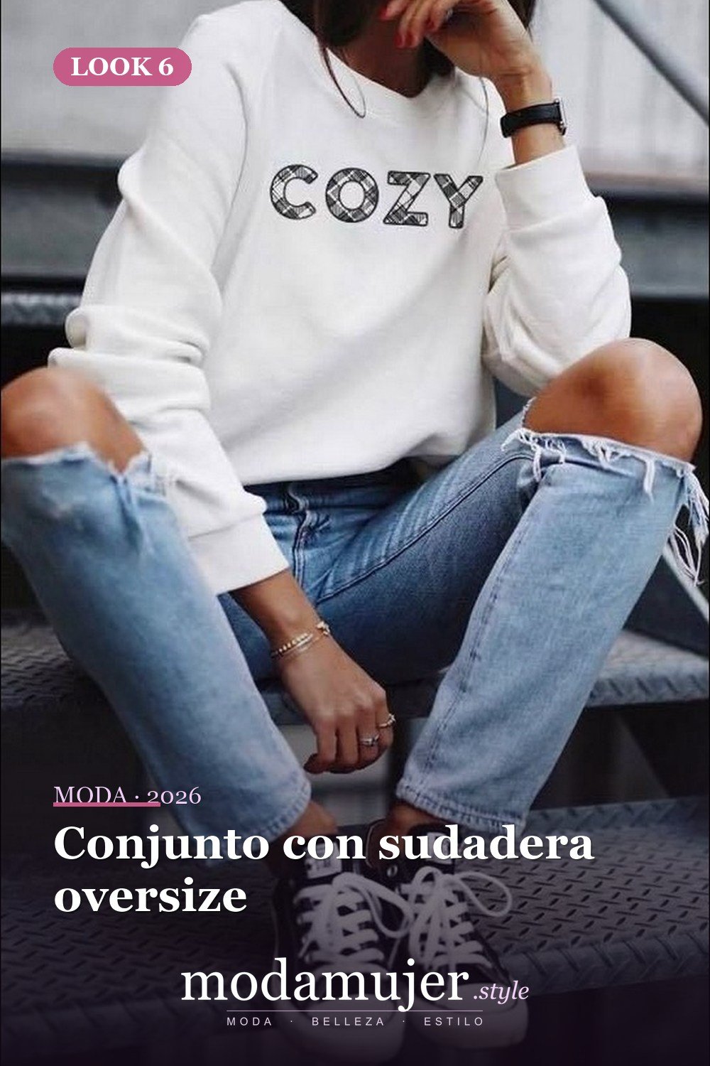 Conjunto con sudadera oversize — Más de 50 looks con Vans a cuadros: outfits casuales de otoño e invierno