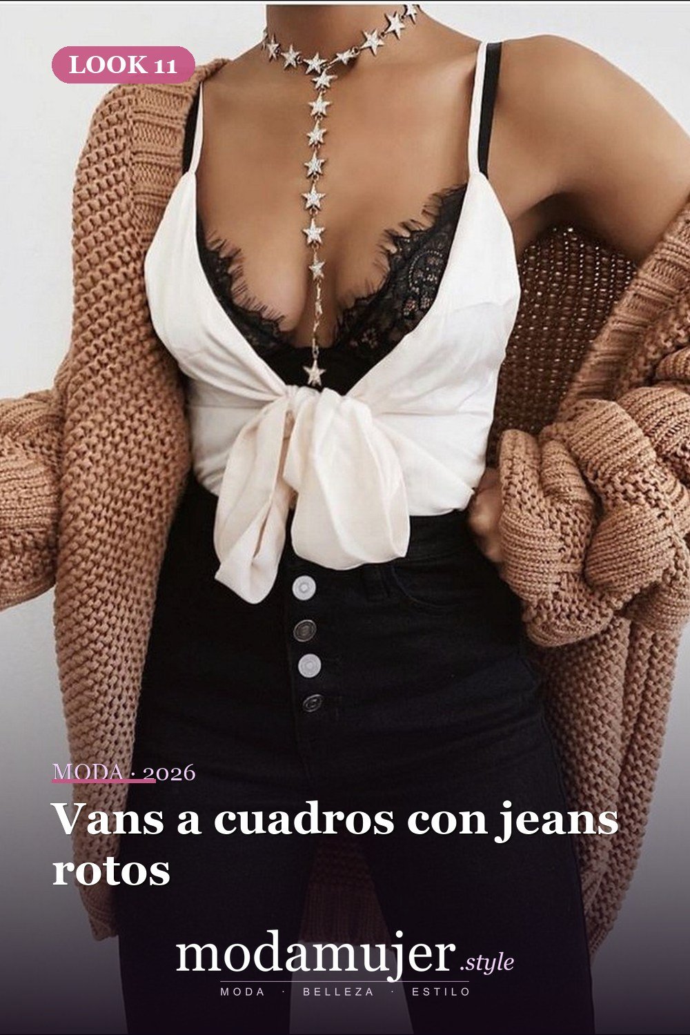 Vans a cuadros con jeans rotos — Más de 50 looks con Vans a cuadros: outfits casuales de otoño e invierno