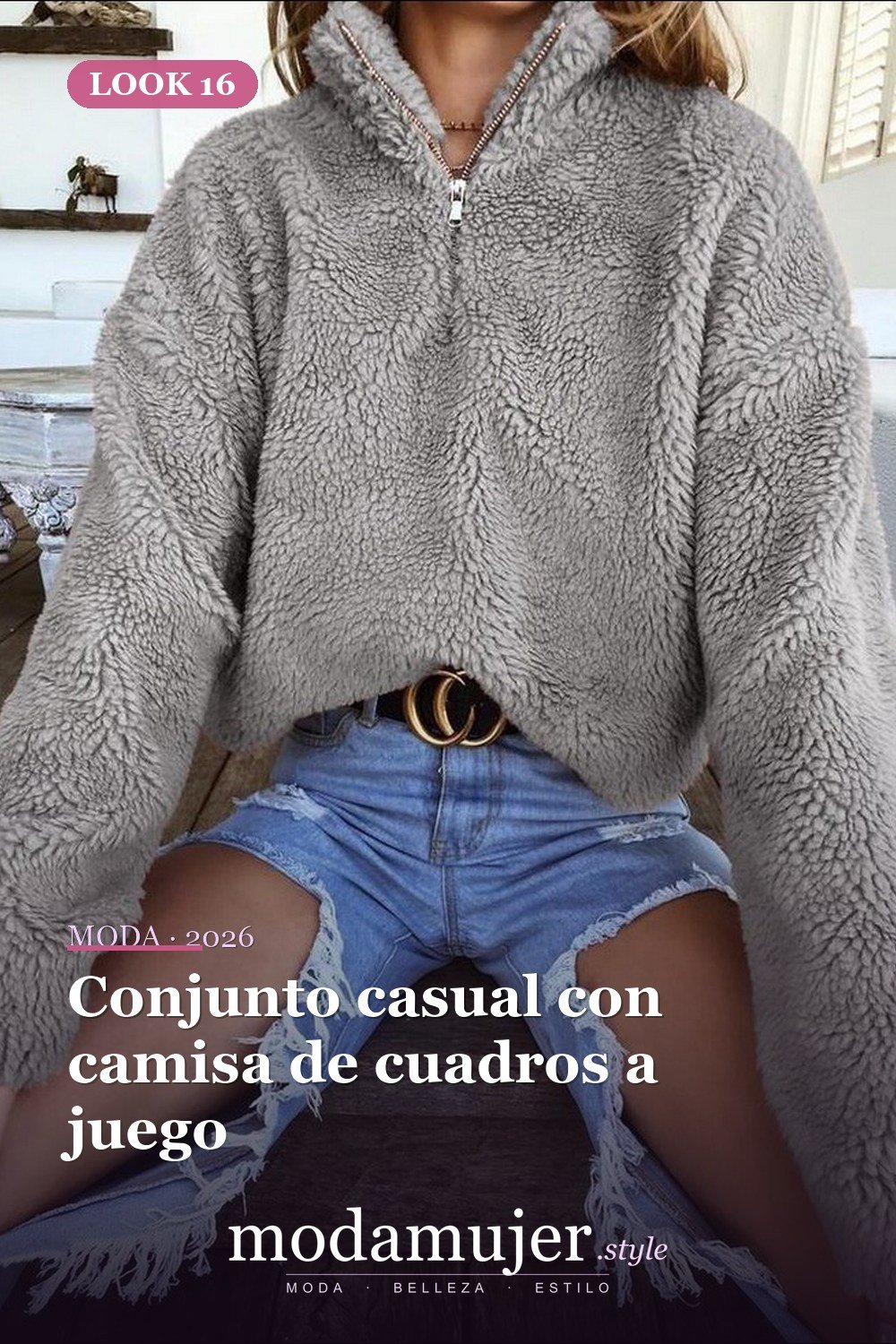 Conjunto casual con camisa de cuadros a juego — Más de 50 looks con Vans a cuadros: outfits casuales de otoño e invierno