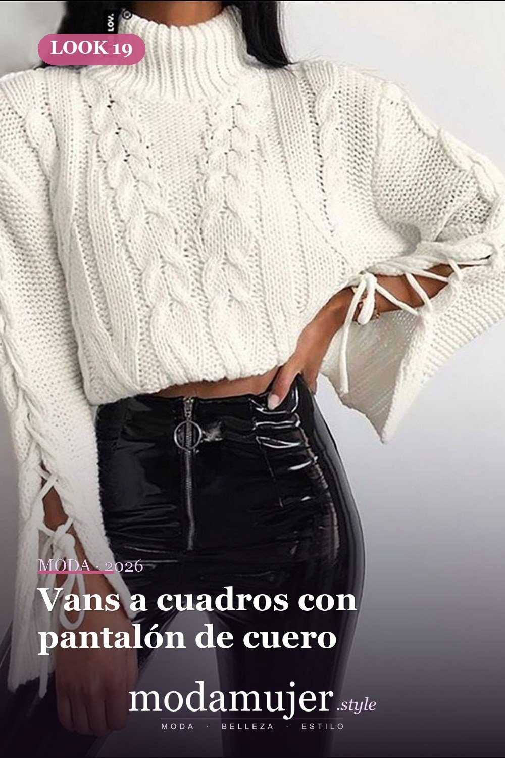 Vans a cuadros con pantalón de cuero — Más de 50 looks con Vans a cuadros: outfits casuales de otoño e invierno
