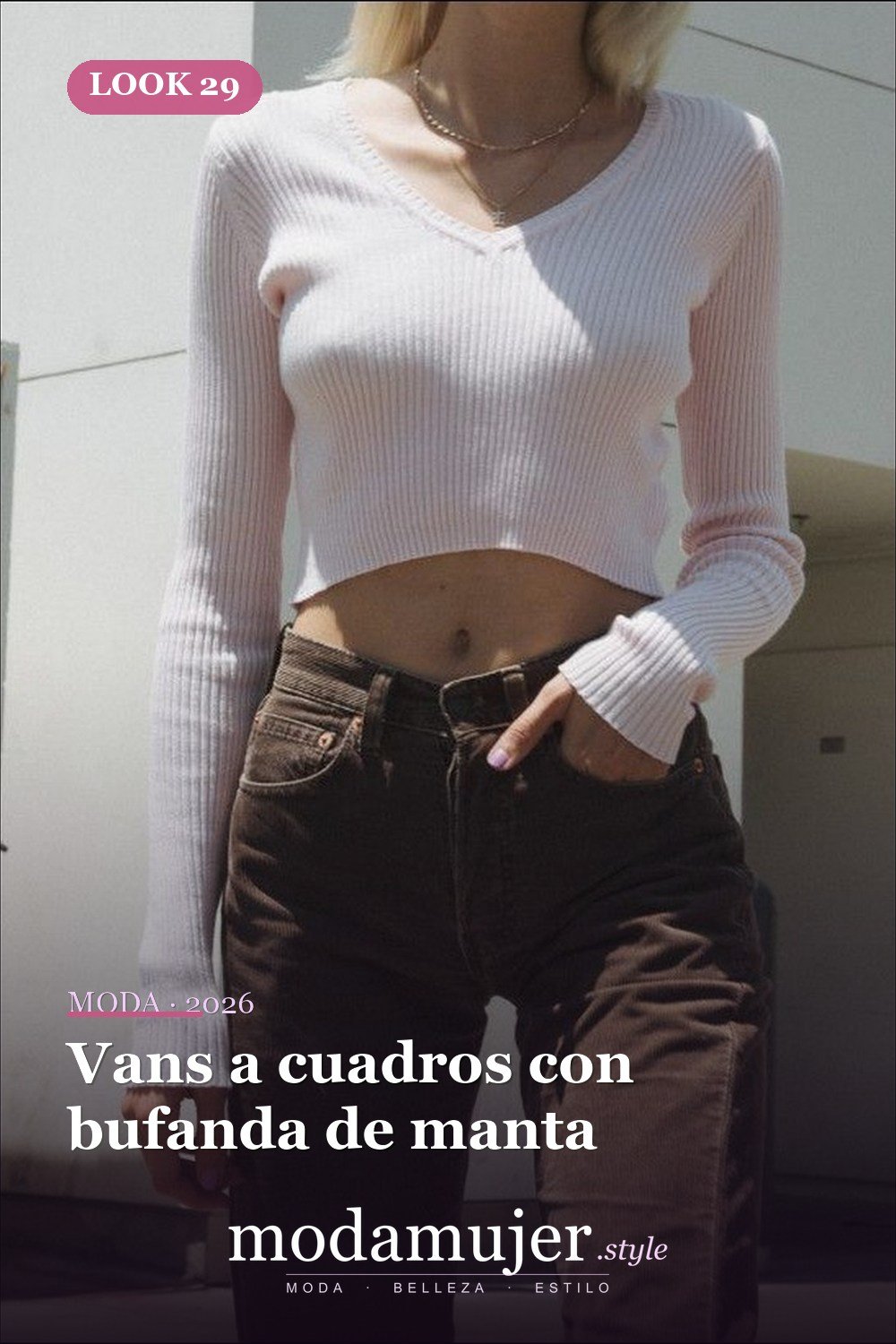 Vans a cuadros con bufanda de manta — Más de 50 looks con Vans a cuadros: outfits casuales de otoño e invierno