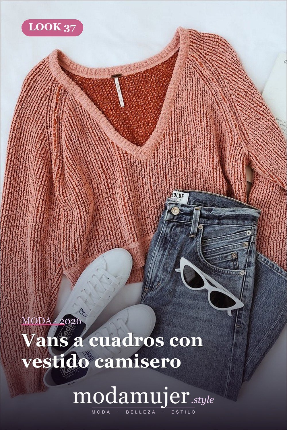 Vans a cuadros con vestido camisero — Más de 50 looks con Vans a cuadros: outfits casuales de otoño e invierno
