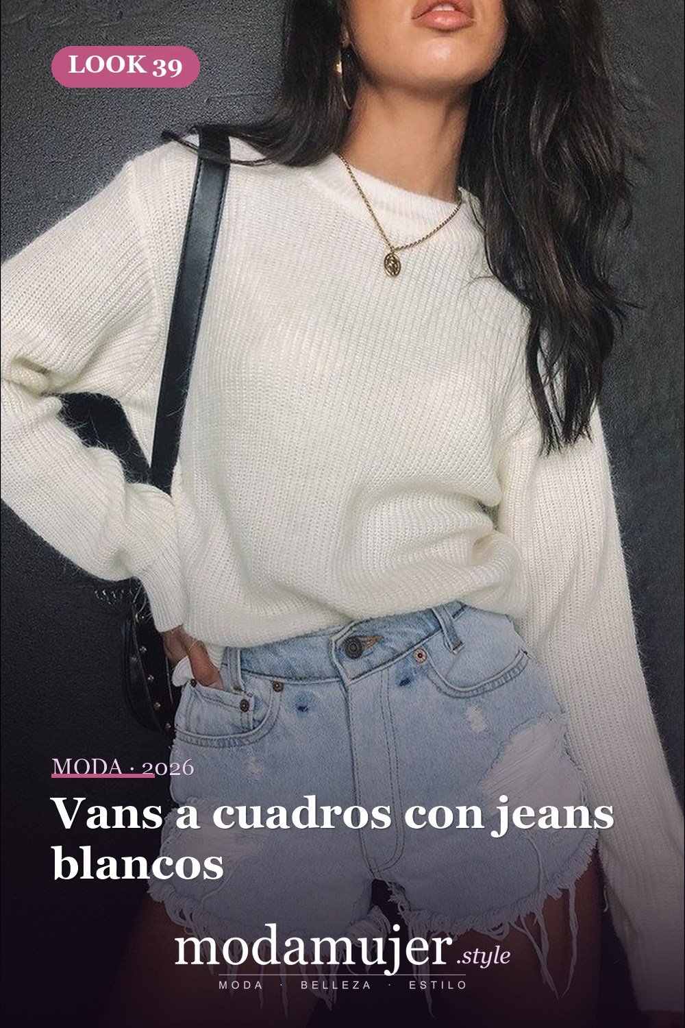 Vans a cuadros con jeans blancos — Más de 50 looks con Vans a cuadros: outfits casuales de otoño e invierno