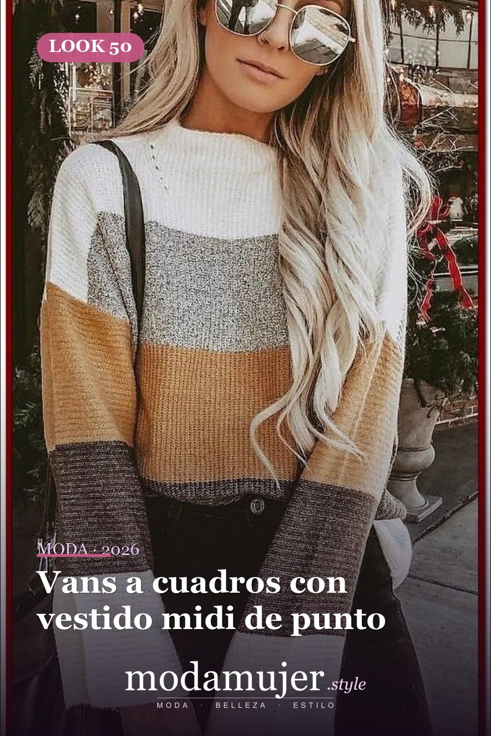 Vans a cuadros con vestido midi de punto — Más de 50 looks con Vans a cuadros: outfits casuales de otoño e invierno
