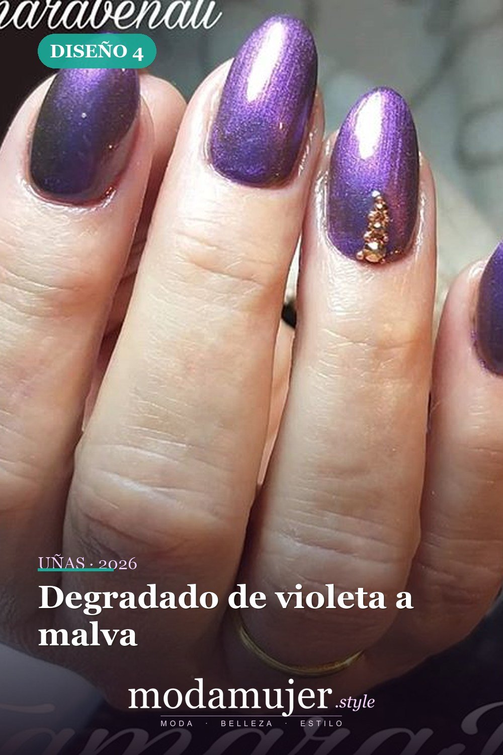 Degradado de violeta a malva — Más de 60 encantadores y hermosos diseños de uñas morados