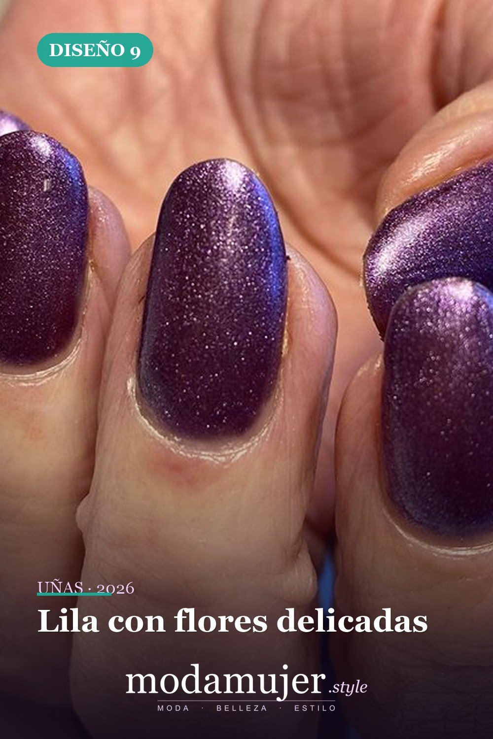 Lila con flores delicadas — Más de 60 encantadores y hermosos diseños de uñas morados