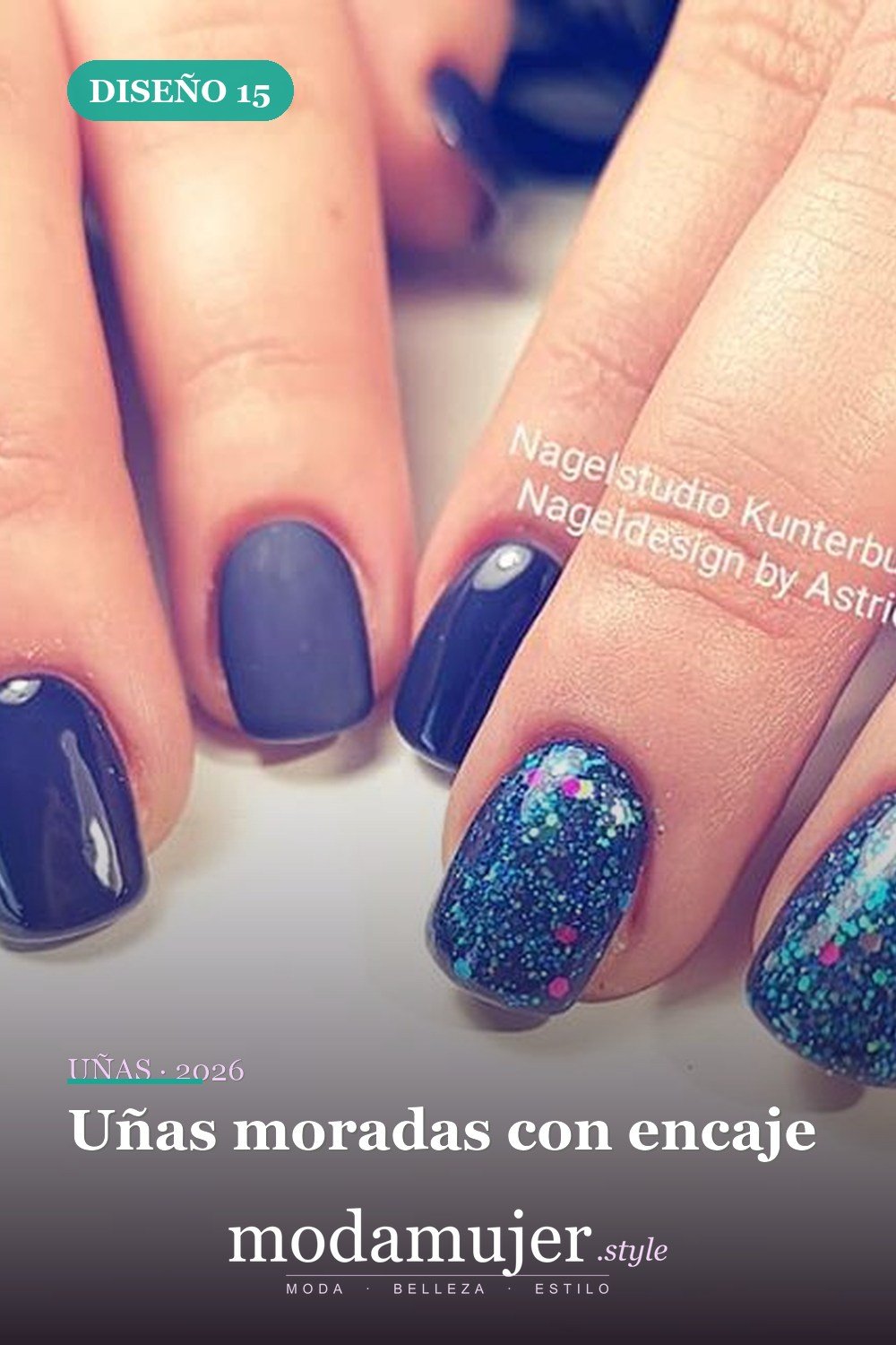 Uñas moradas con encaje — Más de 60 encantadores y hermosos diseños de uñas morados