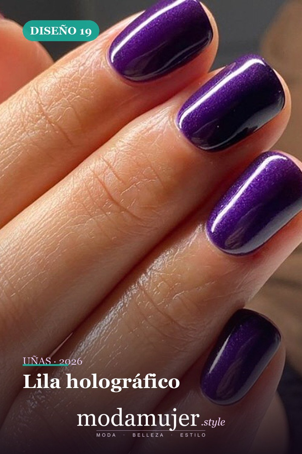 Lila holográfico — Más de 60 encantadores y hermosos diseños de uñas morados