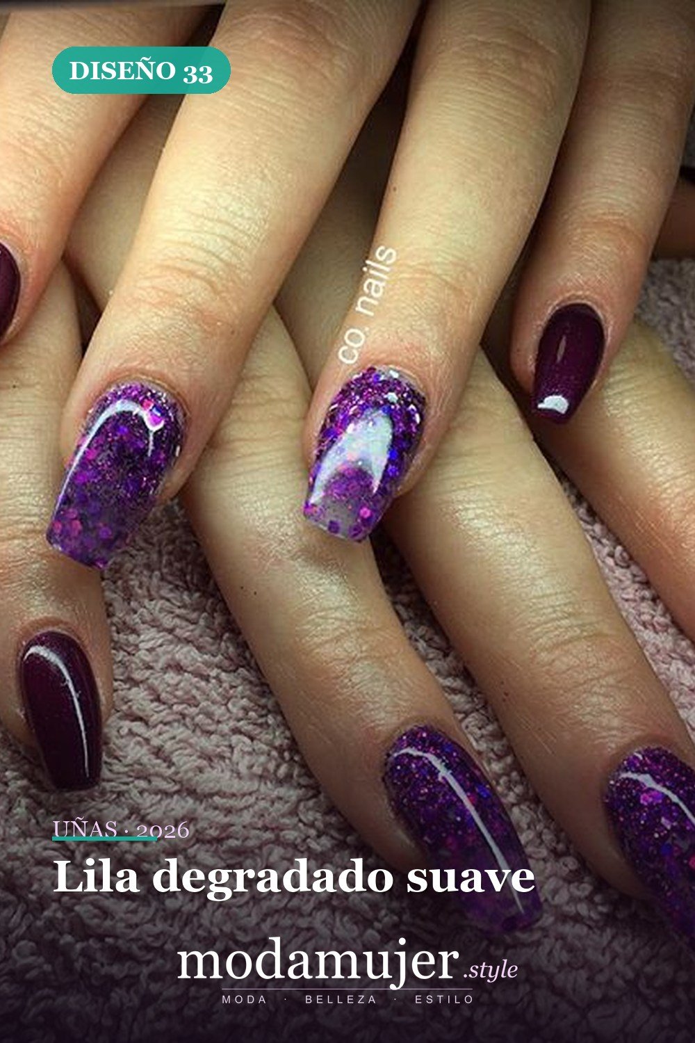 Lila degradado suave — Más de 60 encantadores y hermosos diseños de uñas morados