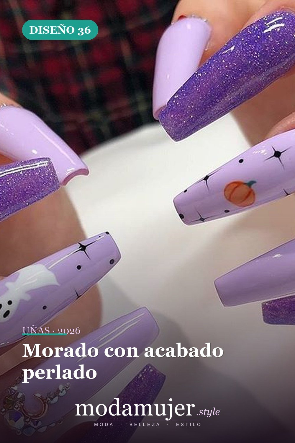 Morado con acabado perlado — Más de 60 encantadores y hermosos diseños de uñas morados