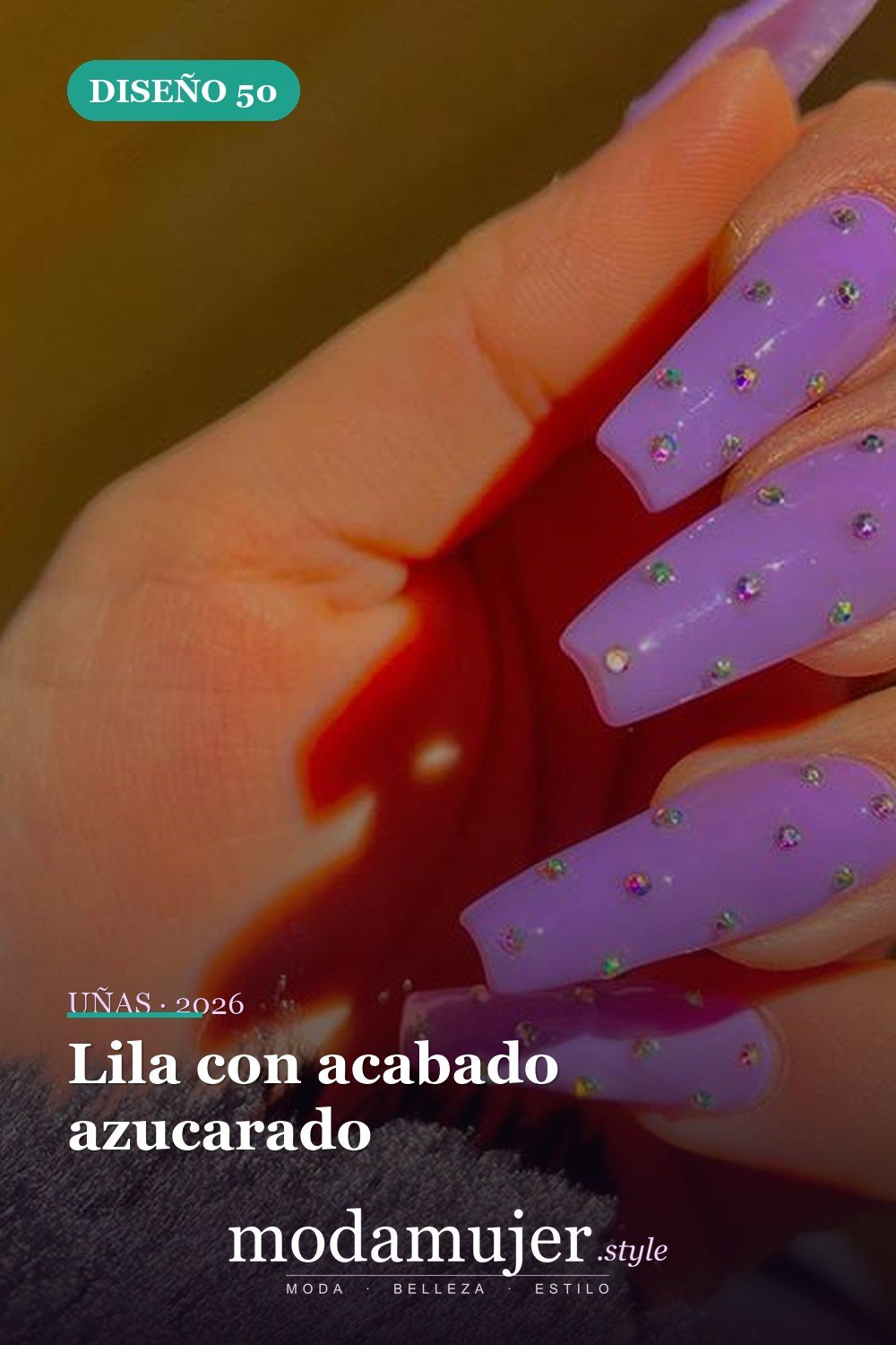 Lila con acabado azucarado — Más de 60 encantadores y hermosos diseños de uñas morados