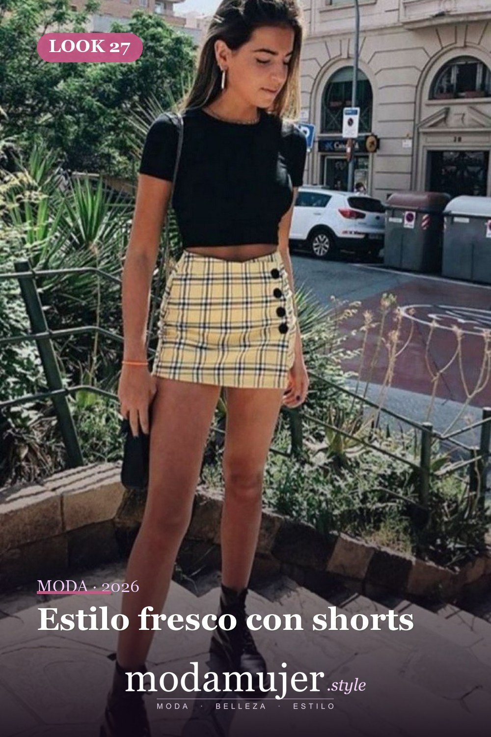 Estilo fresco con shorts — Más de 61 ideas de estilo de trajes de moda para una hermosa chica adolescente