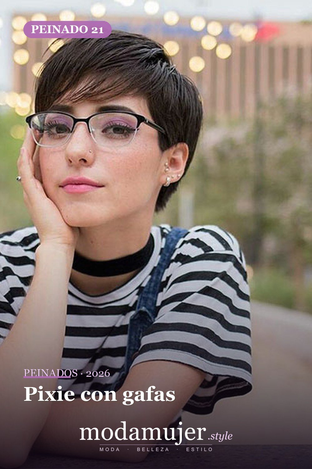 Pixie con gafas — Más de 70 ideas de corte pixie para mujer en 2026
