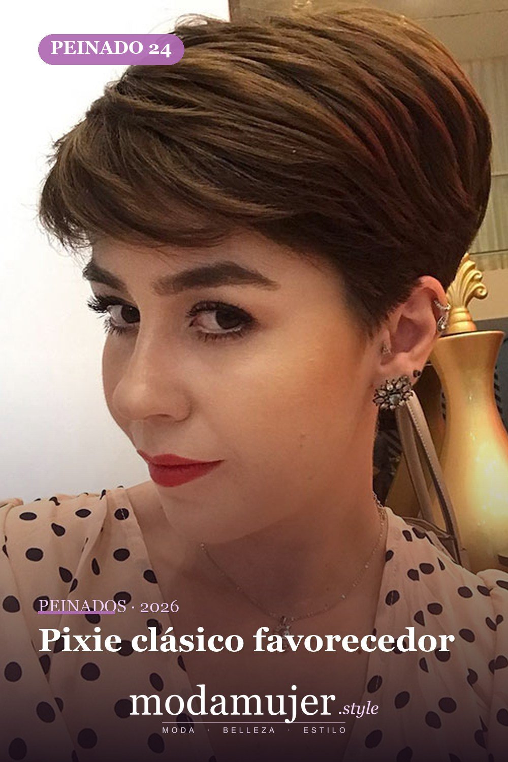 Pixie clásico favorecedor — Más de 70 ideas de corte pixie para mujer en 2026