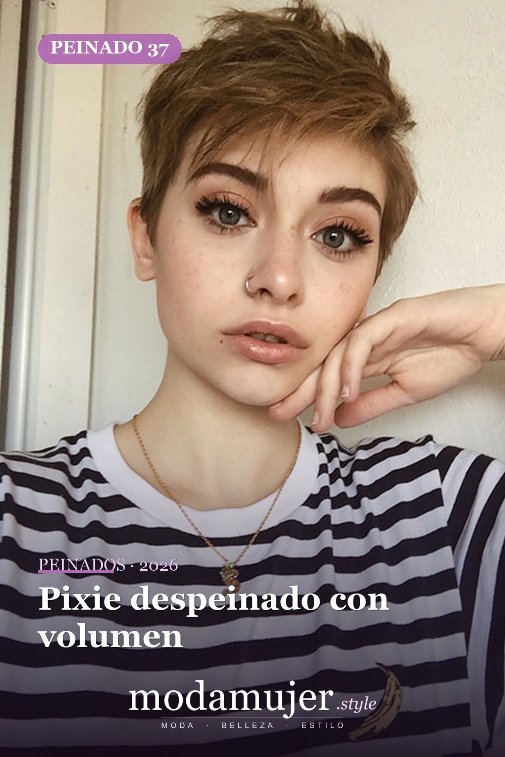 Pixie despeinado con volumen — Más de 70 ideas de corte pixie para mujer en 2026