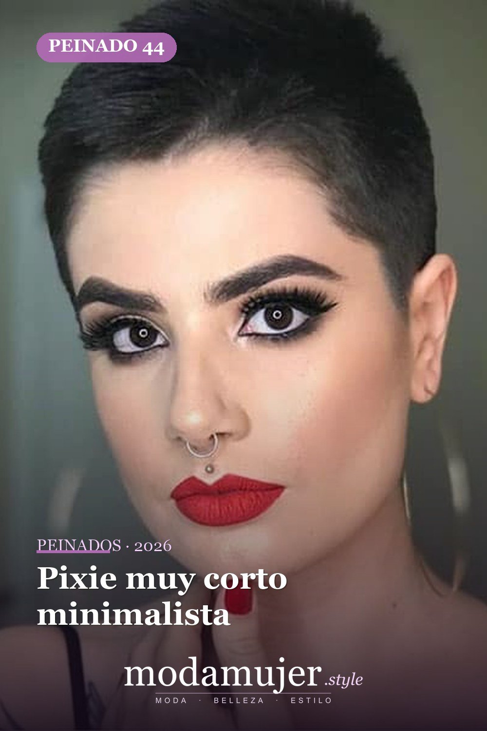 Pixie muy corto minimalista — Más de 70 ideas de corte pixie para mujer en 2026