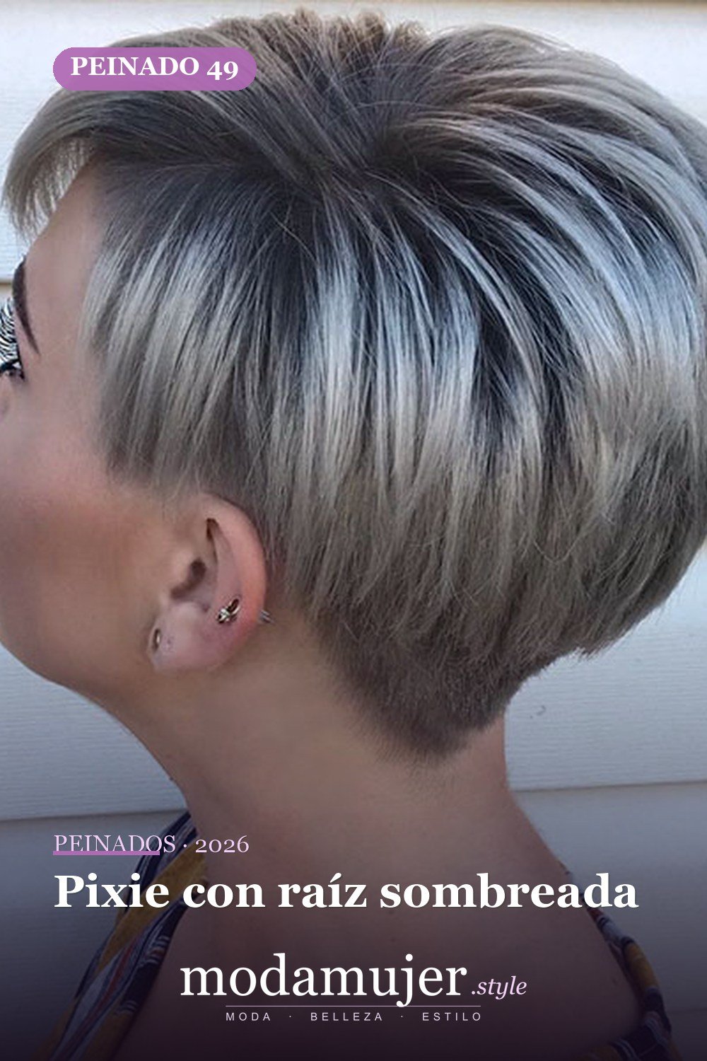 Pixie con raíz sombreada — Más de 70 ideas de corte pixie para mujer en 2026