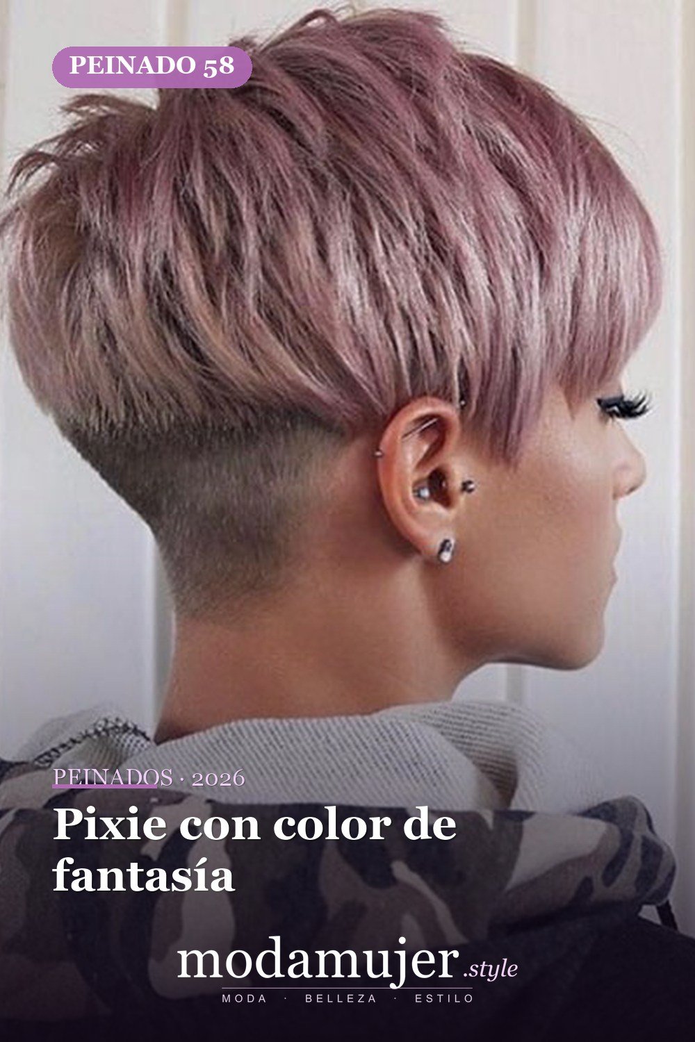 Pixie con color de fantasía — Más de 70 ideas de corte pixie para mujer en 2026