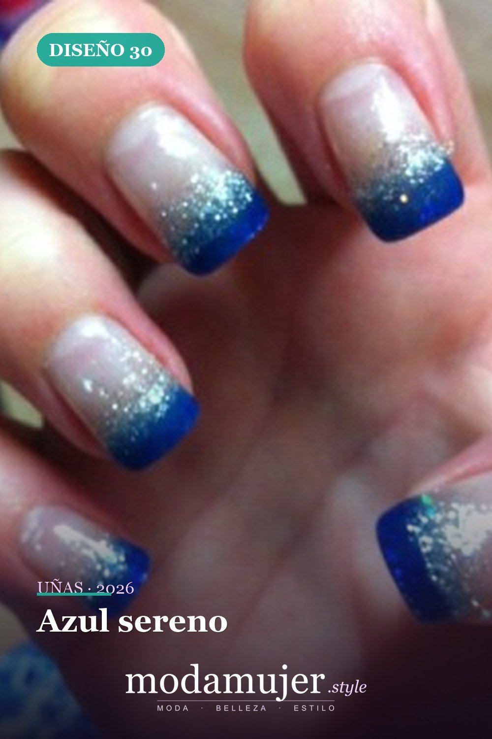 Azul sereno — Más de 90 ideas glamorosas de uñas de punta francesa: ¡todo sobre el rosa!