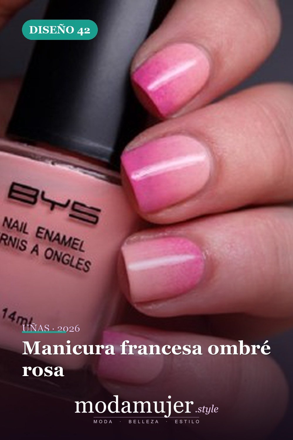 Manicura francesa ombré rosa — Más de 90 ideas glamorosas de uñas de punta francesa: ¡todo sobre el rosa!