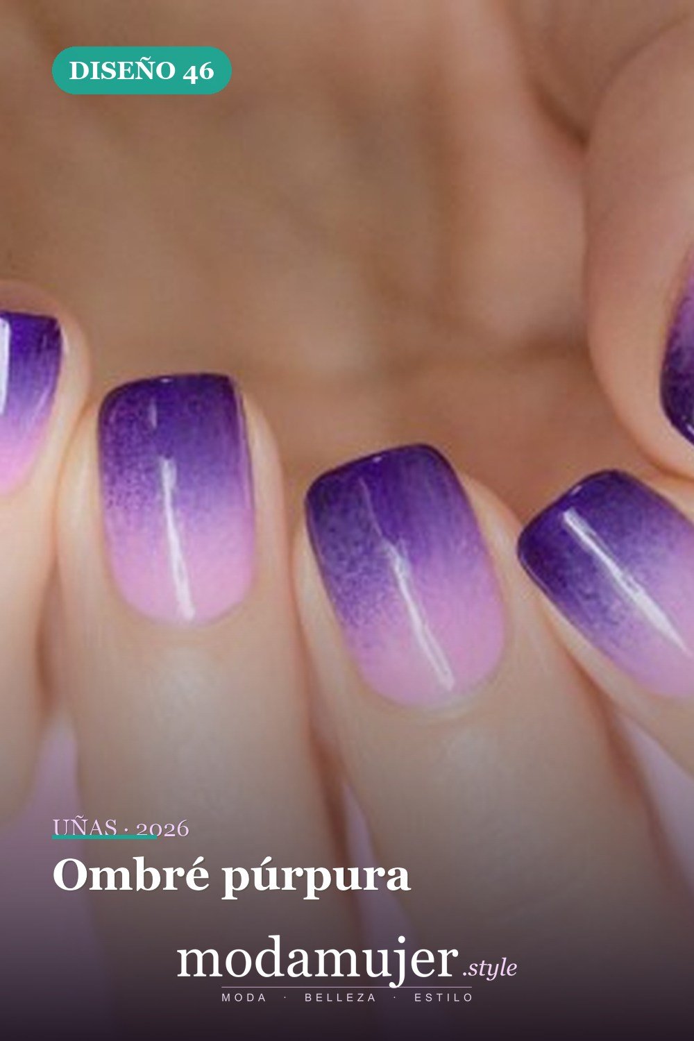 Ombré púrpura — Más de 90 ideas glamorosas de uñas de punta francesa: ¡todo sobre el rosa!
