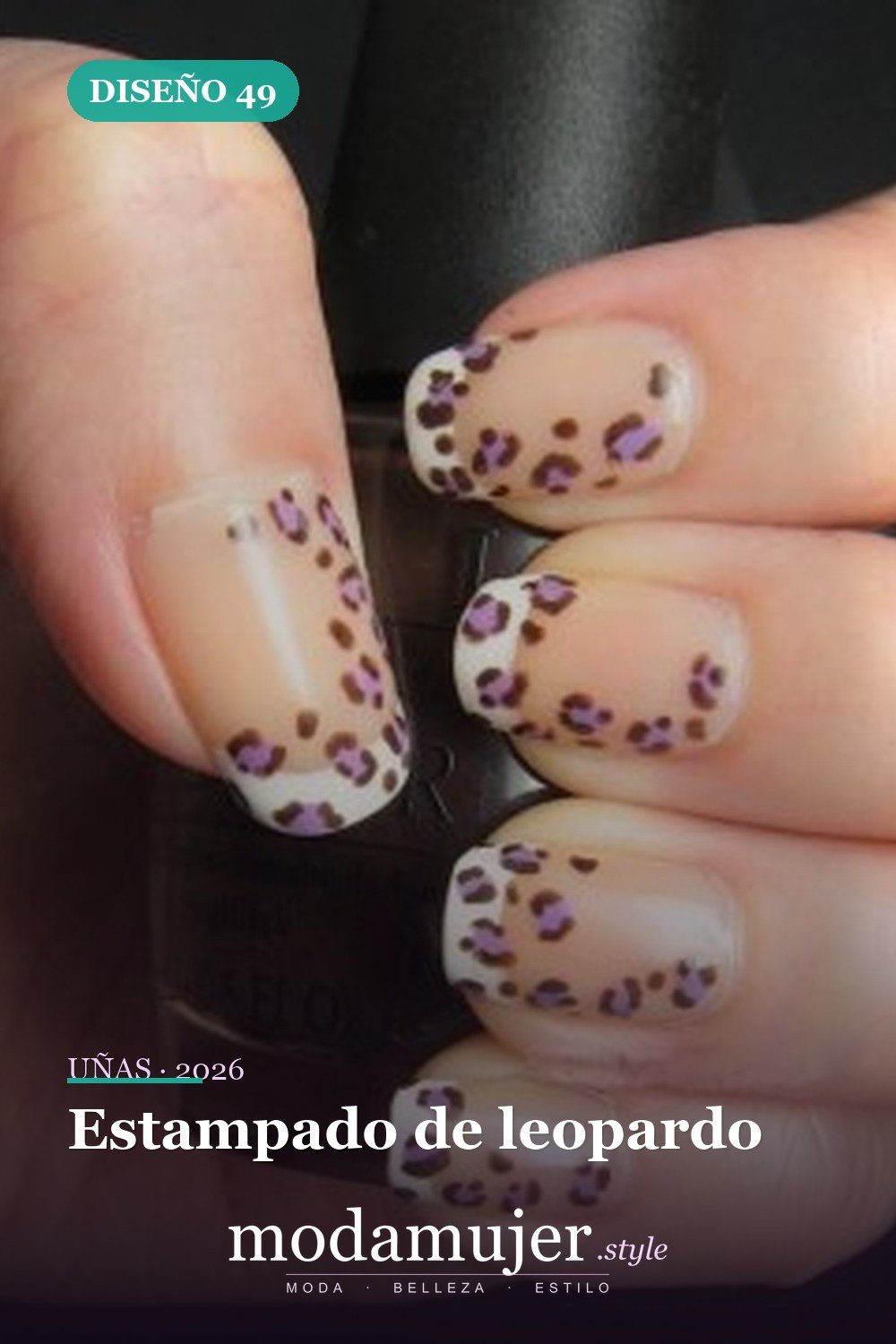 Estampado de leopardo — Más de 90 ideas glamorosas de uñas de punta francesa: ¡todo sobre el rosa!