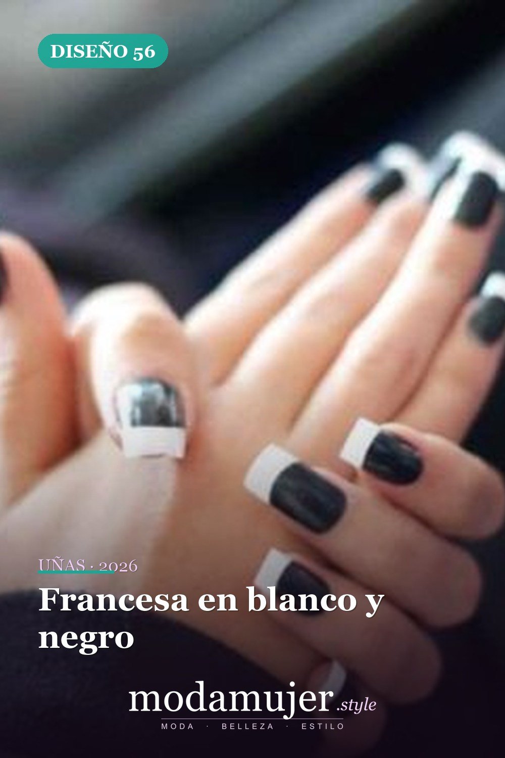 Francesa en blanco y negro — Más de 90 ideas glamorosas de uñas de punta francesa: ¡todo sobre el rosa!