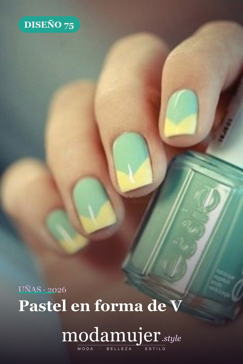 Pastel en forma de V — Más de 90 ideas glamorosas de uñas de punta francesa: ¡todo sobre el rosa!