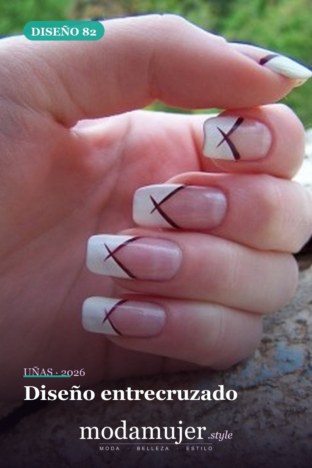 Diseño entrecruzado — Más de 90 ideas glamorosas de uñas de punta francesa: ¡todo sobre el rosa!