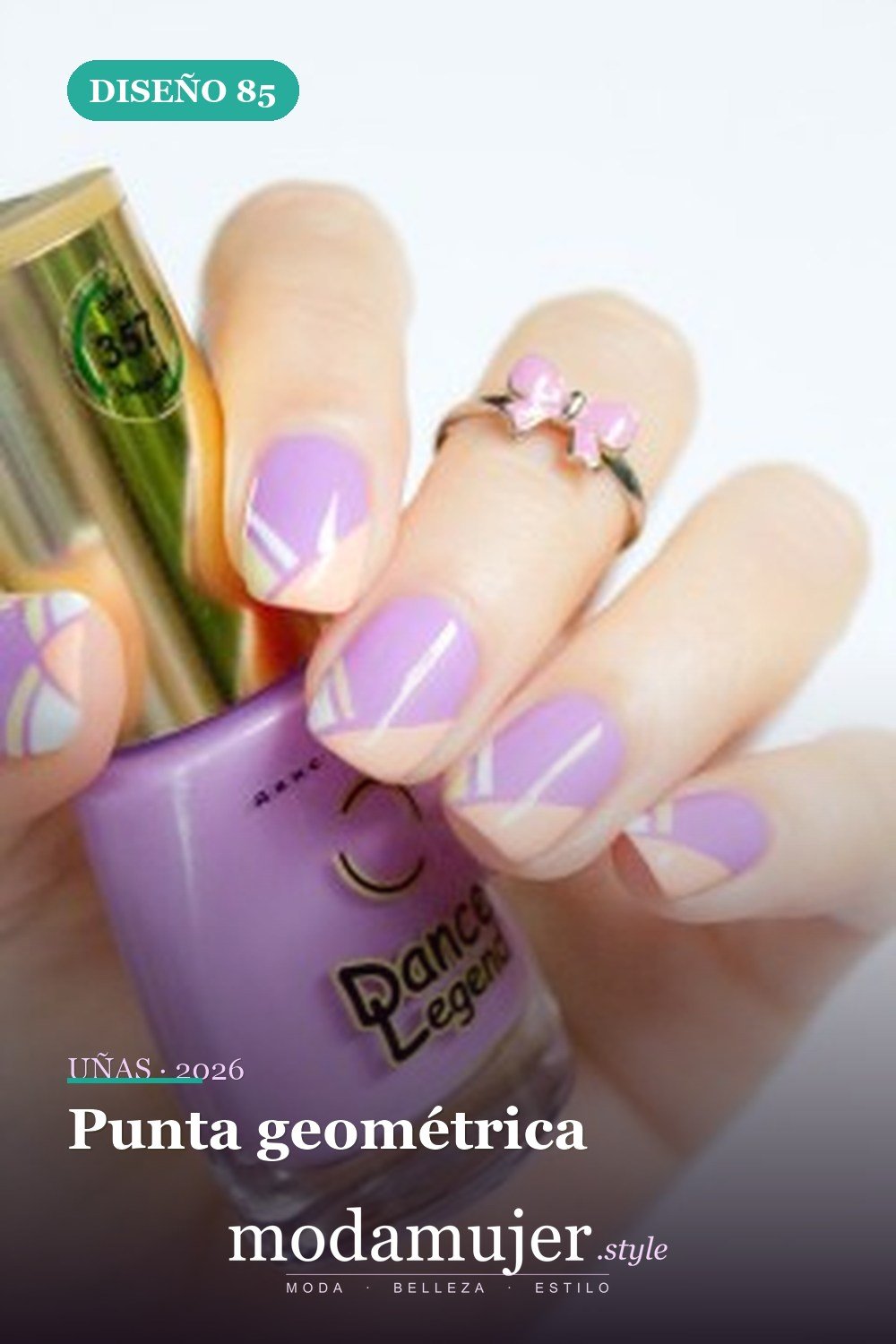Punta geométrica — Más de 90 ideas glamorosas de uñas de punta francesa: ¡todo sobre el rosa!