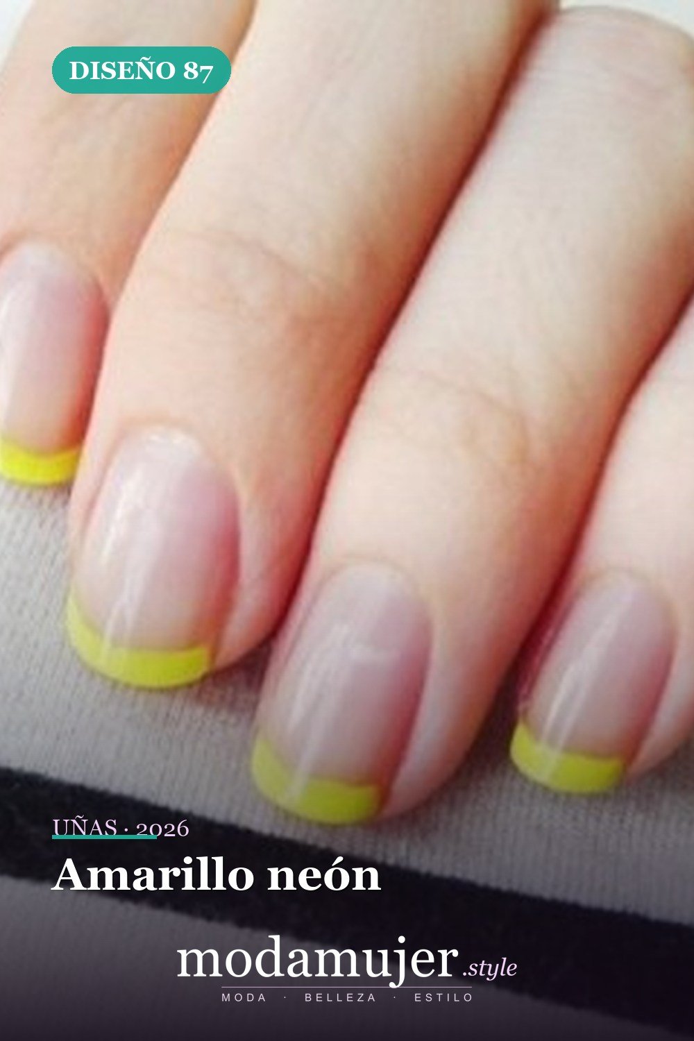 Amarillo neón — Más de 90 ideas glamorosas de uñas de punta francesa: ¡todo sobre el rosa!