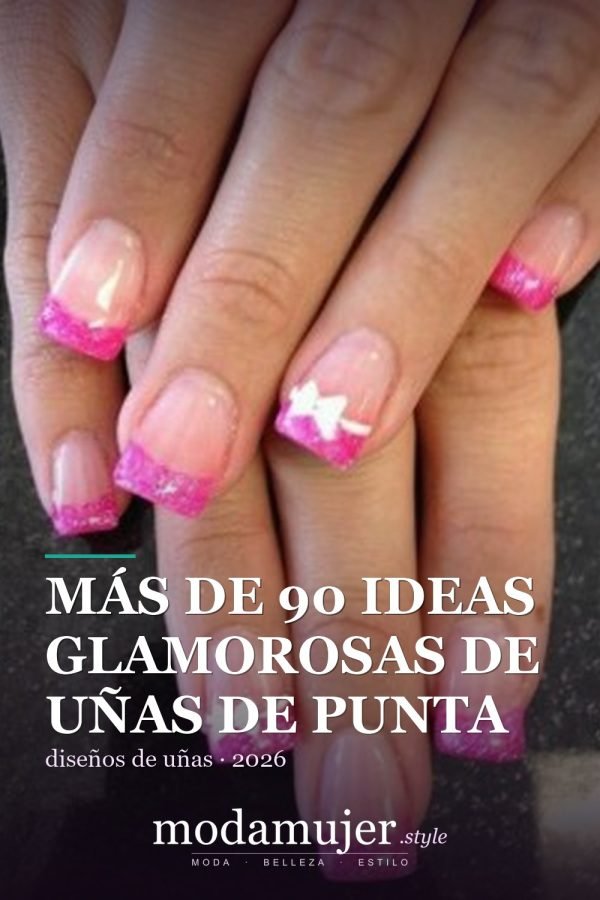 Más de 90 ideas glamorosas de uñas de punta francesa: ¡todo sobre el rosa!