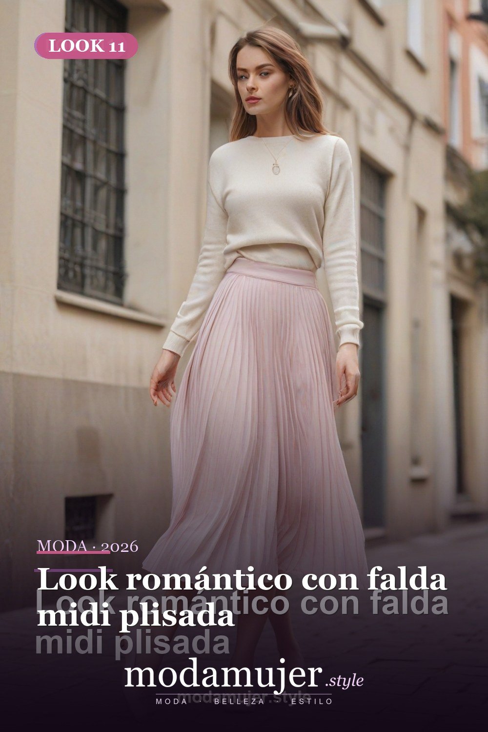 Look romántico con falda midi plisada — 30 outfits de moda para mujer en 2026: ideas para cada ocasión