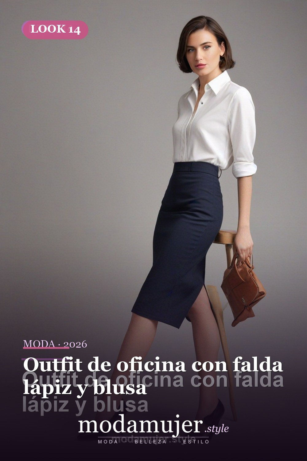 Outfit de oficina con falda lápiz y blusa — 30 outfits de moda para mujer en 2026: ideas para cada ocasión