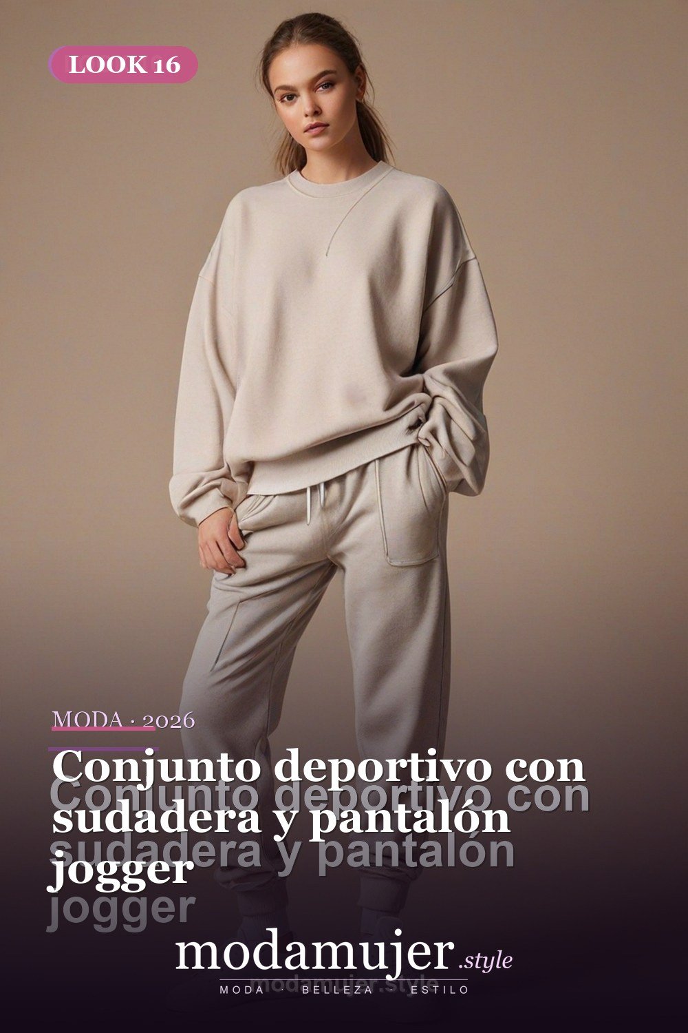 Conjunto deportivo con sudadera y pantalón jogger — 30 outfits de moda para mujer en 2026: ideas para cada ocasión