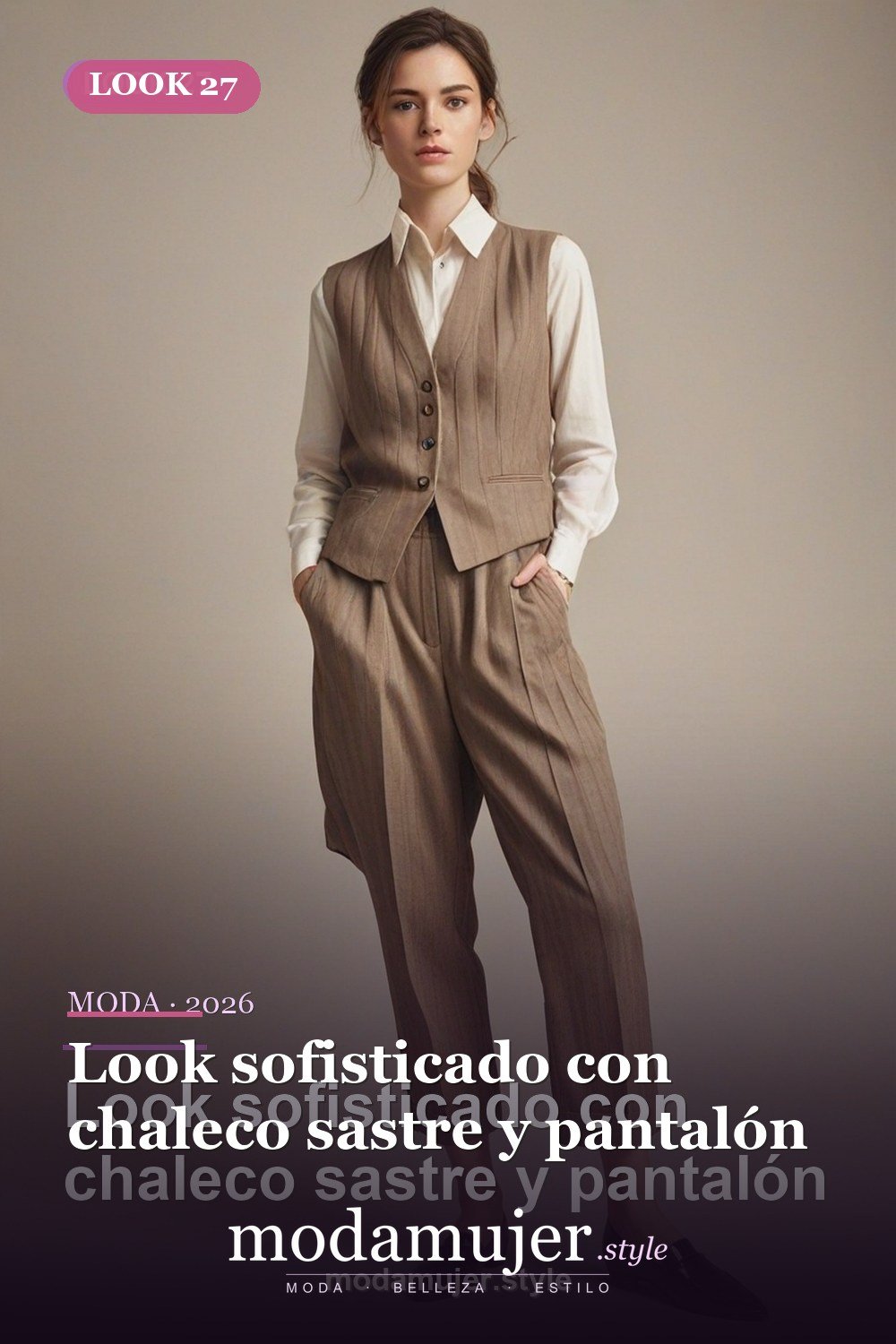 Look sofisticado con chaleco sastre y pantalón — 30 outfits de moda para mujer en 2026: ideas para cada ocasión