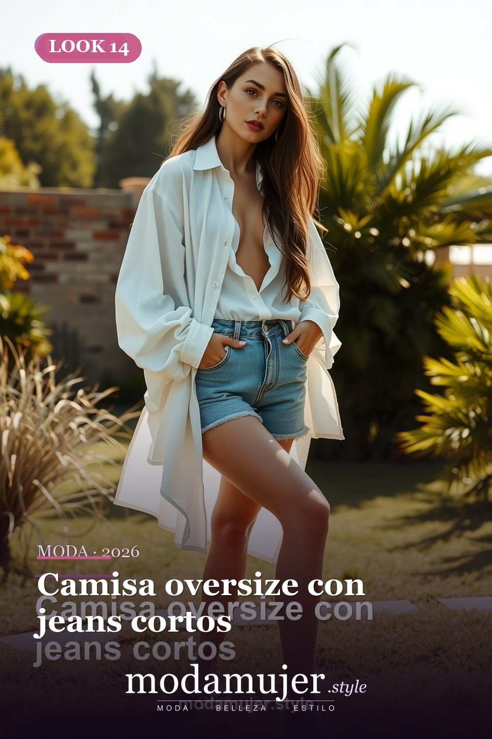 Camisa oversize con jeans cortos — 30 outfits casuales para mujer en 2026: ideas comodas y con estilo