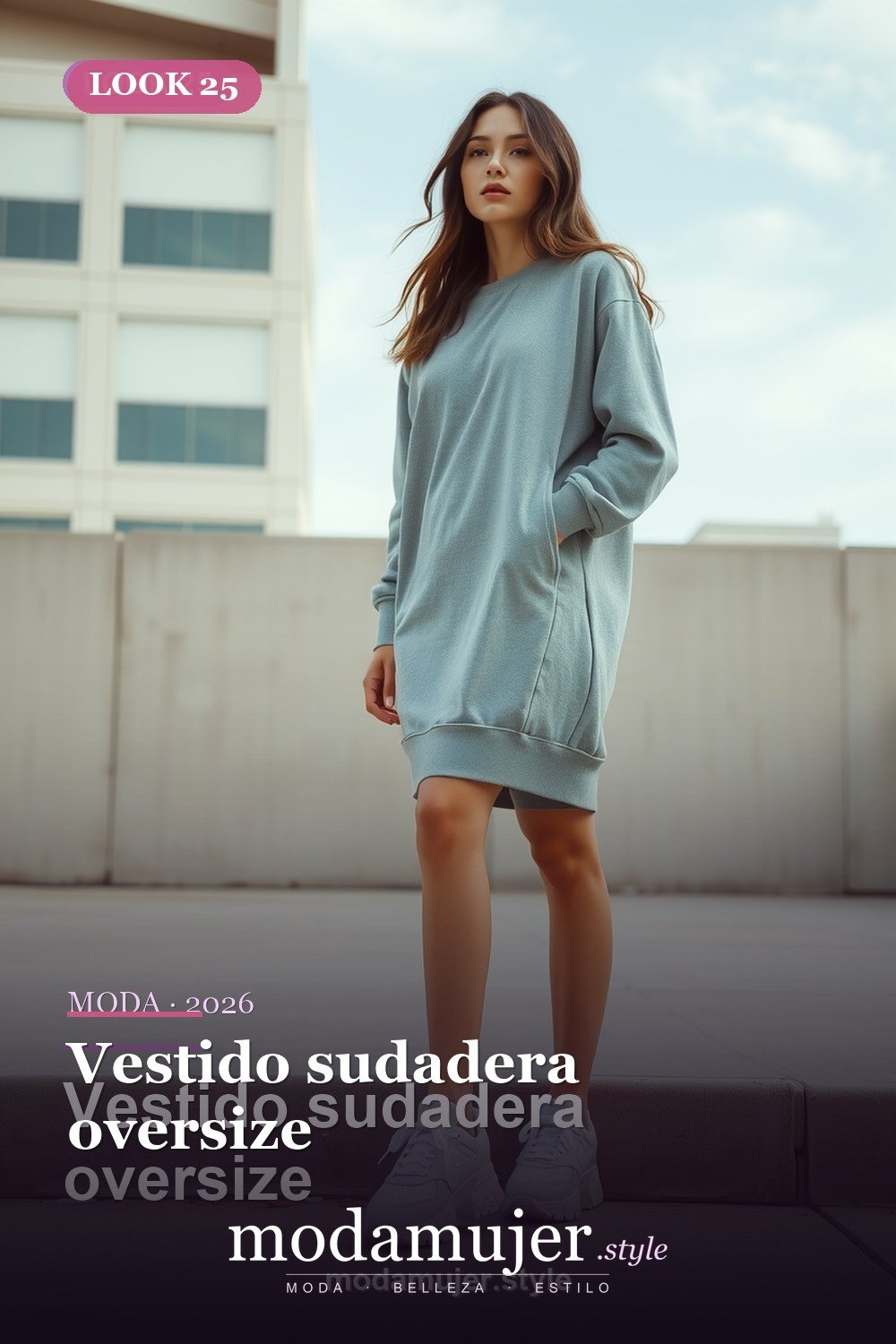 Vestido sudadera oversize — 30 outfits casuales para mujer en 2026: ideas comodas y con estilo
