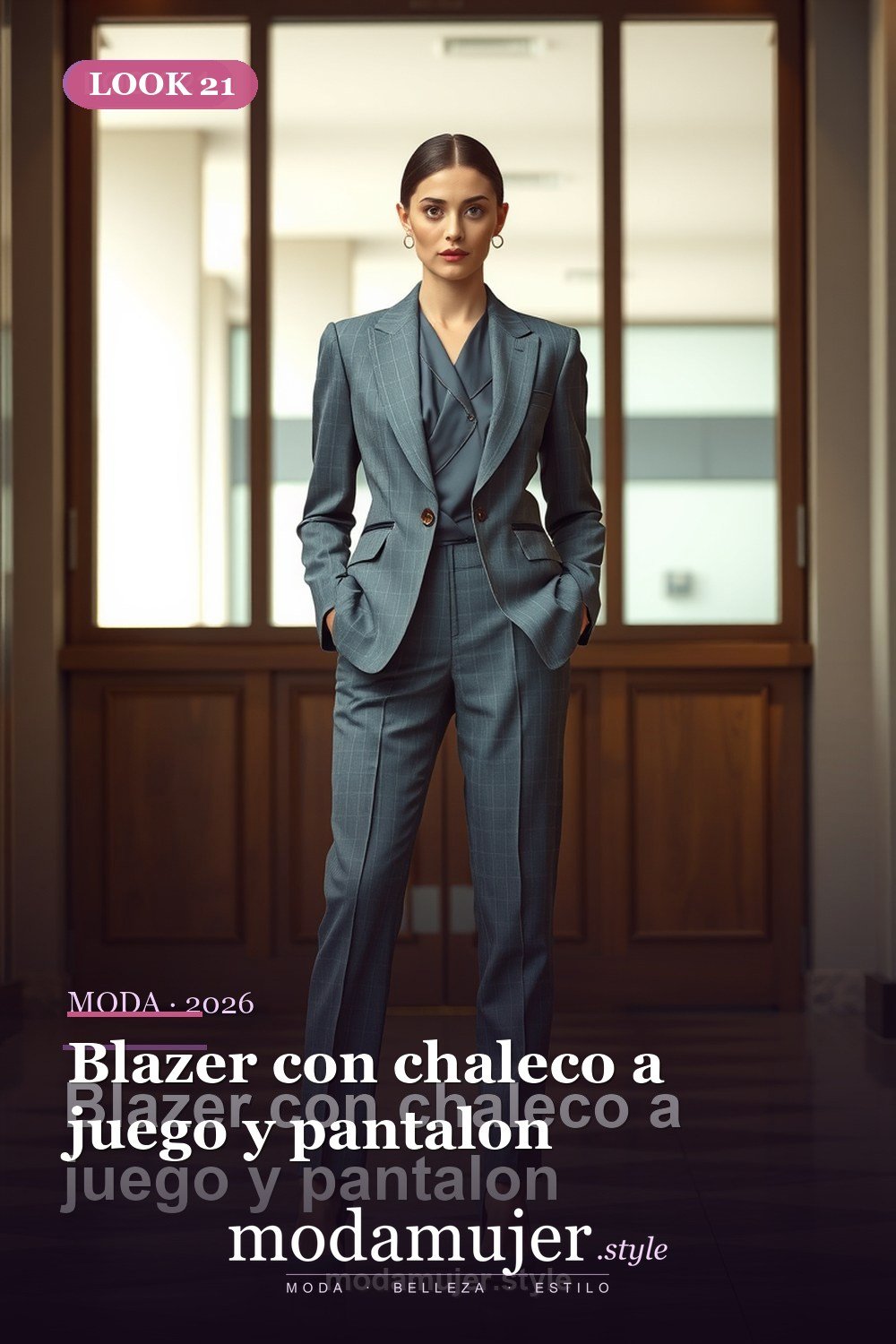 Blazer con chaleco a juego y pantalon — 30 outfits con blazer para mujer en 2026: ideas con americana