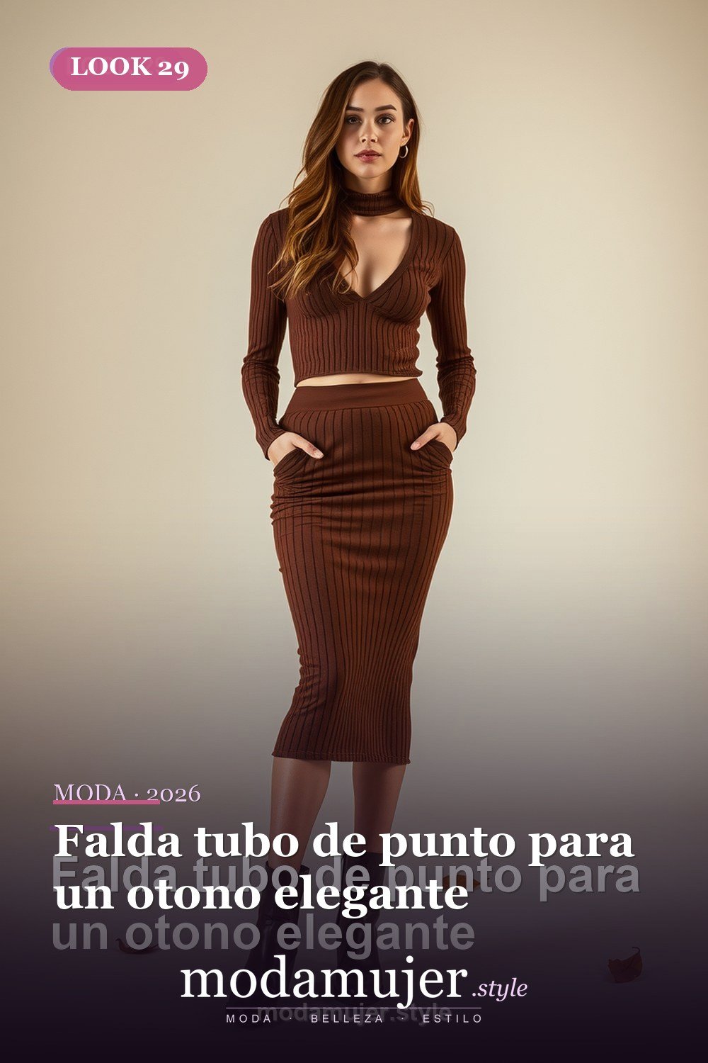 Falda tubo de punto para un otono elegante — 30 outfits con falda para mujer en 2026: ideas para cada ocasion